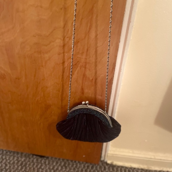 Vintage blue Pocketbook with strap and beads - Picture 6 of 11